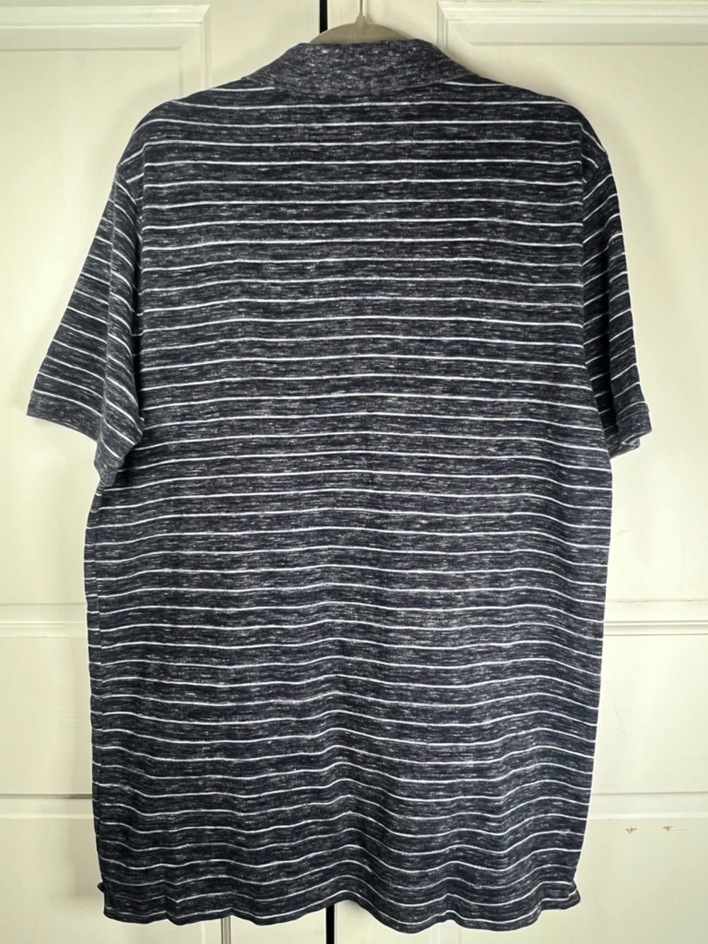 BANANA REPUBLIC SLIM SPACEDYE STRIPED PIQUE POLO SIZE L TALL